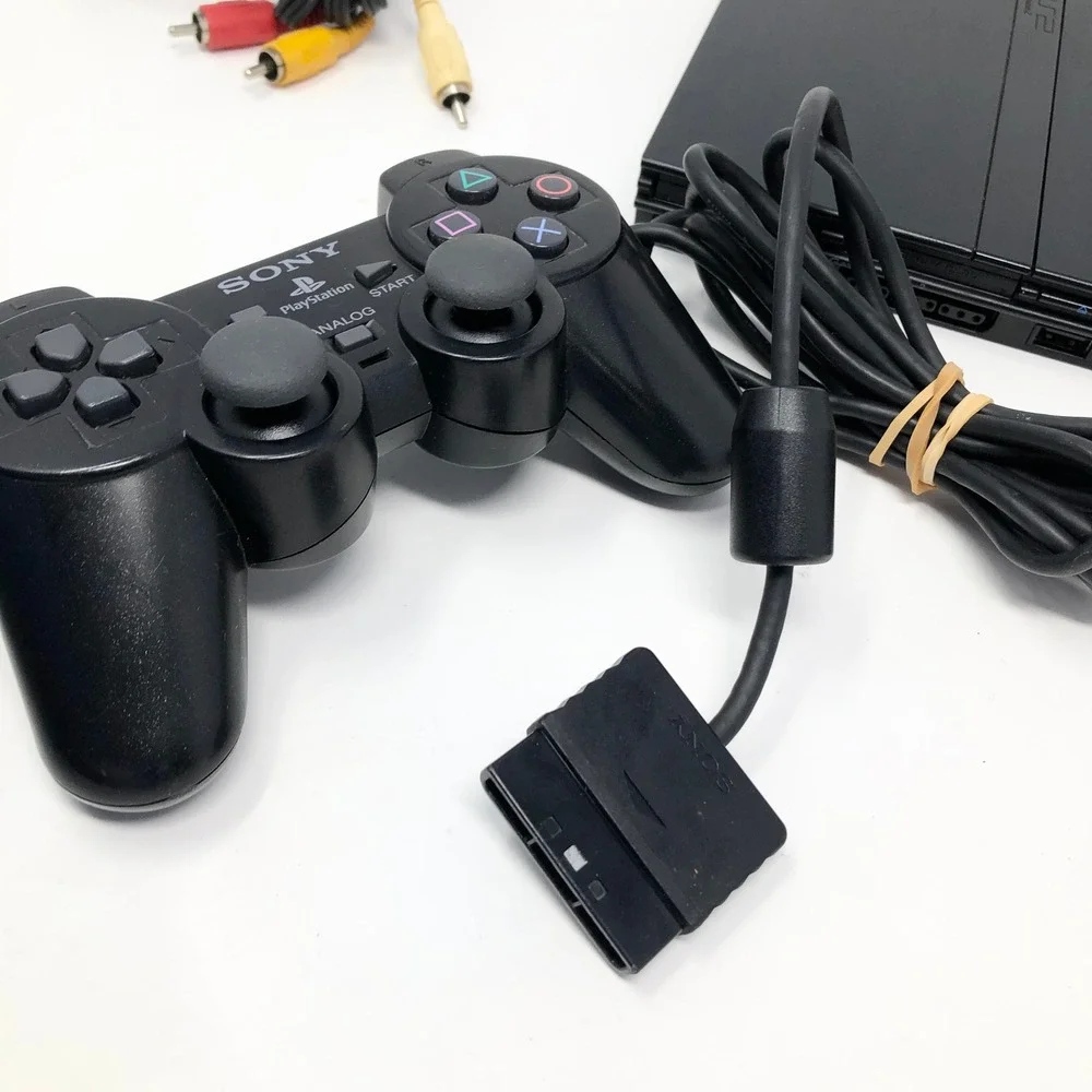 Sony SCPH-77001 PlayStation 2 Slim Console Bundle Tested Working Black